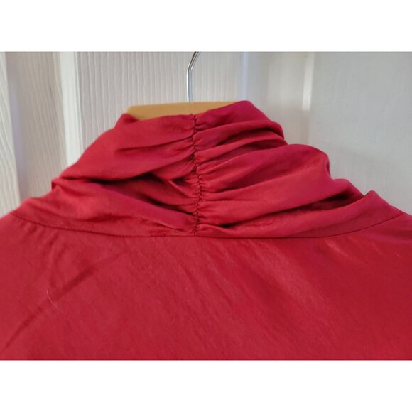 ALL SAINTS Womens Cocktail Red faux wrap dress Size 4 Holiday Christmas Event - Picture 4 of 8